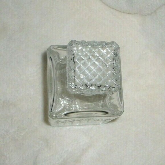 Thick Diamond Glass 9" Old Style 2 Pc Carafe Liquor Decanter Bottle With Stopper - Picture 3 of 4